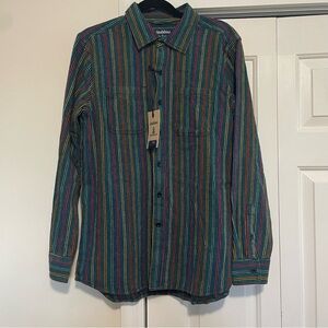 Chubbies Savannah Stripe Long Sleeve Navy Button Down Size Medium, NWT